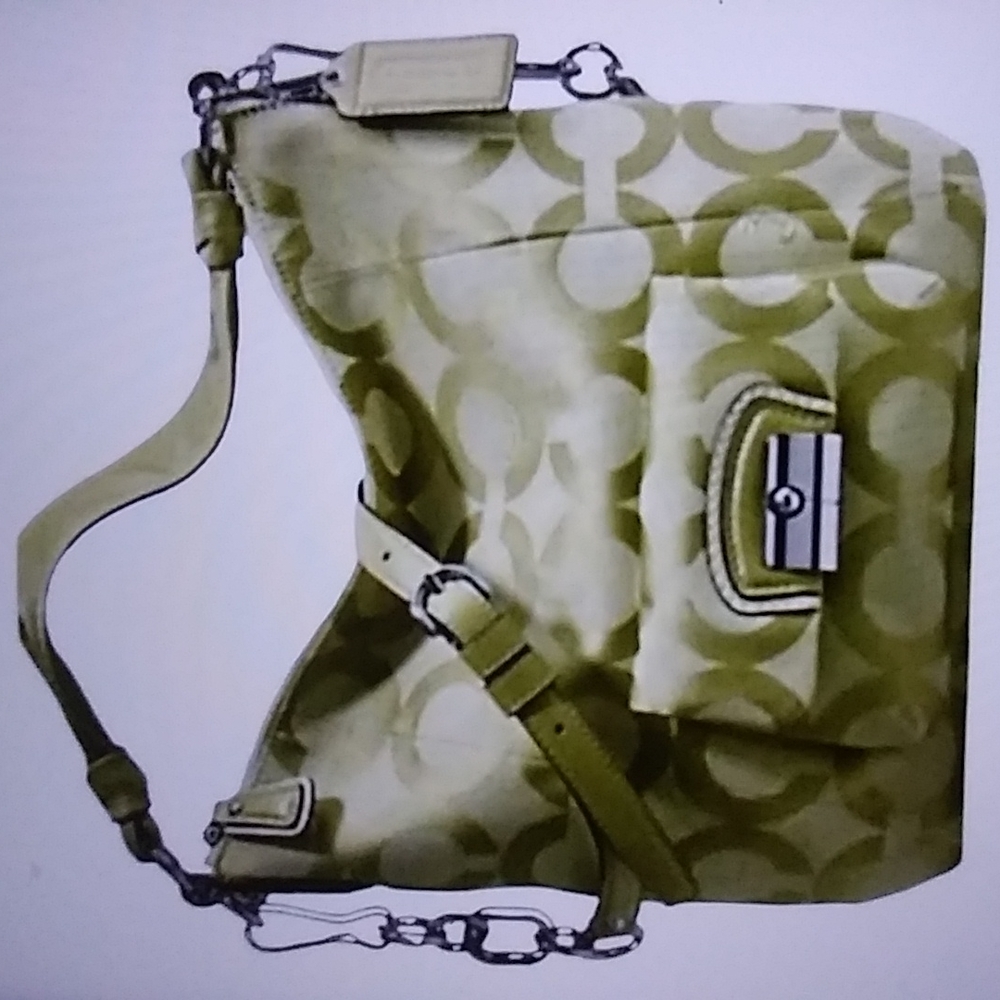 VGUC. Coach Kristen hobo Jacquard large C signature crossbody bag.